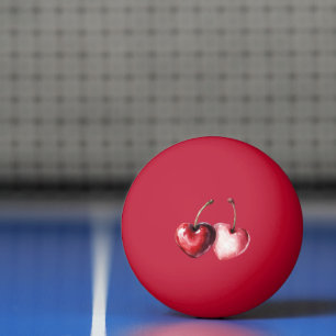 Rote Kirschenherzen Tischtennisball