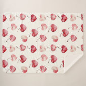 Rote Kirschenherzen Valentinstag Sherpadecke (Vorderseite (Horizontal))