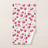 Rote Kirschherzen Badhandtuch Set (Handtuch)
