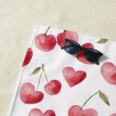 Rote Kirschherzen Strandtuch (Beispiel)
