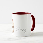 Rote Kirschherzen Vanille Cupcake   Tasse (VorderseiteRechts)