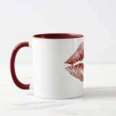 Rote Kirschlippen küssen Tasse (Links)