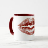 Rote Kirschlippen küssen Tasse (Vorderseite Links)