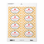 Rote Kirschnahrung aus Orange Gingham Muster (Vorne)