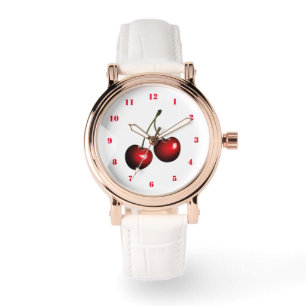 Rote Kirschuhr Geschenk Armbanduhr