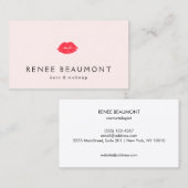 Rote Kissenlippen Hellrosa Makeup Artist Visitenkarte (Vorne/Hinten)