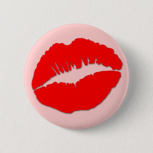 Rote Kissy-Lippen Button (Vorderseite)
