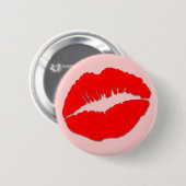 Rote Kissy-Lippen Button (Vorne & Hinten)