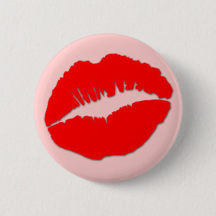 Rote Kissy-Lippen Button