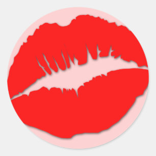 Rote Kissy Lips Sticker