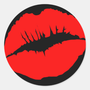 Rote Kissy Lips Sticker