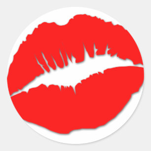Rote Kissy Lips Sticker