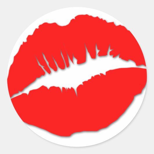 Rote Kissy Lips Sticker (Vorderseite)