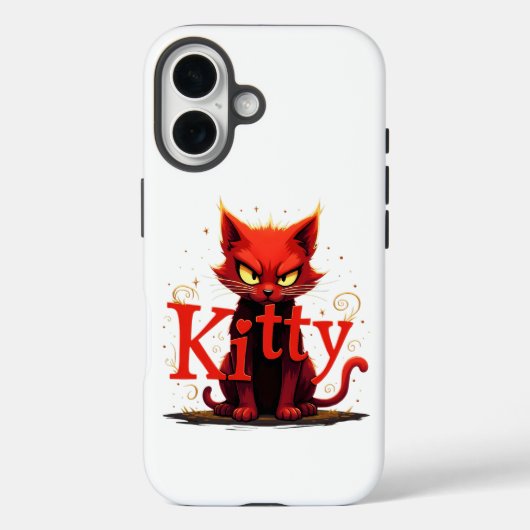 Rote Kitty-Katze-Handyhülle Case-Mate iPhone Hülle (Rückseite)