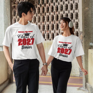 Rote Klasse 2027 Senior Custom High School T-Shirt
