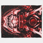 Rote klassische Dämon-Samurai-Gewohnheit groß Fleecedecke (Vorderseite (Horizontal))