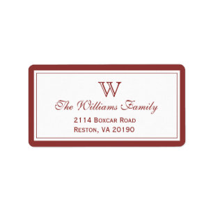 Rote klassische Grenze Adressaufkleber