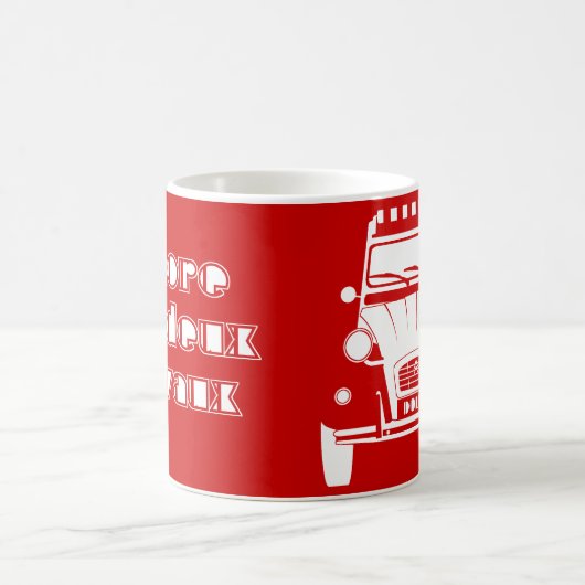 Rote klassische Transportwagen-Tasse Citroen 2CV Kaffeetasse (Mittel)