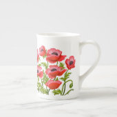 Rote Klatschmohn-Blumen-Tasse Porzellantasse (Rechts)