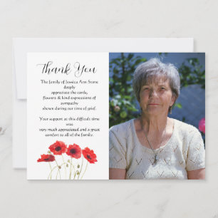 Rote Klatschmohn-Blumen Trauer Tod Danke Einladung
