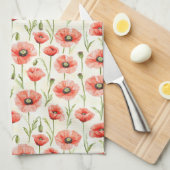 Rote Klatschmohnblumen Brautdusche Geschirrtuch (Viertel Falte)