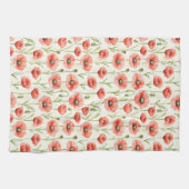 Rote Klatschmohnblumen Brautdusche Geschirrtuch (Horizontal)