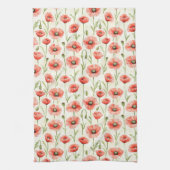 Rote Klatschmohnblumen Brautdusche Geschirrtuch (Vertikal)