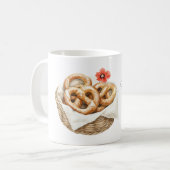 Rote Klatschmohnblumen-Brezeln Kaffeetasse (Vorderseite Links)