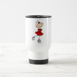 Rote Kleid Figur Eisläufer T-Shirts und Geschenke Reisebecher