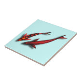 Rote Koi Fisch-Keramik-Fliese Fliese (Seite)