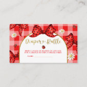 Rote Kokette Lovebug Windel-Raffle Begleitkarte (Vorderseite)