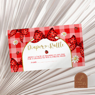 Rote Kokette Lovebug Windel-Raffle Begleitkarte