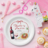 Rote Kokette-Schleife That's Amore Pappteller (Party)