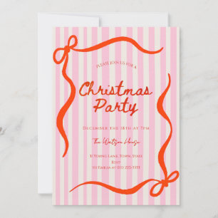 Rote Kokette Whimsical handgezeichnete Weihnachten Einladung