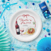 Rote Koketten-Schleife That's Amore Pappteller (Party)