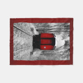 Rote Kombüsen-viktorianischer Dampf-Zug Fleecedecke (Vorderseite (Horizontal))