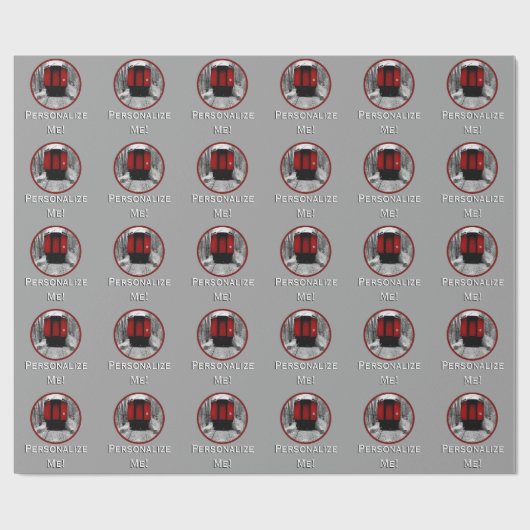 Rote Kombüsen-viktorianischer Dampf-Zug Geschenkpapier (Flach)