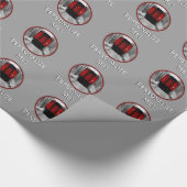 Rote Kombüsen-viktorianischer Dampf-Zug Geschenkpapier (Ecke)