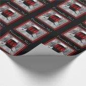 Rote Kombüsen-viktorianischer Dampf-Zug Geschenkpapier (Ecke)