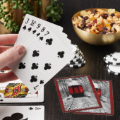 Rote Kombüsen-viktorianischer Dampf-Zug Spielkarten (In Situ)