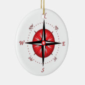 Rote Kompass-Rose Keramikornament (Rechts)