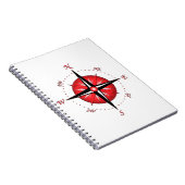 Rote Kompass-Rose Notizblock (Rechte Seite)