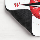 Rote Kompassrose Mousepad (Ecke)