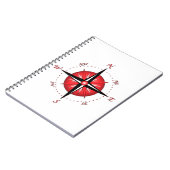 Rote Kompassrose Notizblock (Linke Seite)