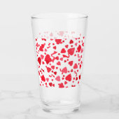 Rote Konfetti-Herzen  Glas (Rückseite)