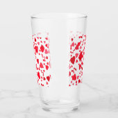 Rote Konfetti-Herzen  Glas (Links)