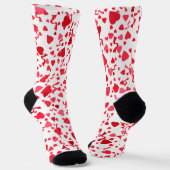 Rote Konfetti-Herzen-Muster Socken (Gewinkelt)