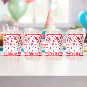 Rote Konfetti-Herzen Personalisiertes Valentinstag Dosenglas