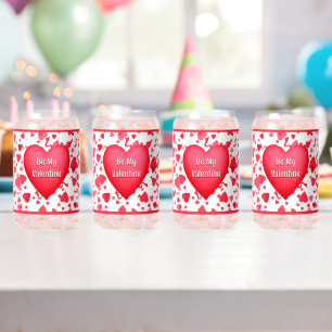 Rote Konfetti-Herzen Personalisiertes Valentinstag Dosenglas