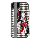 Rote Königin der Herzen-Alice im Wunderland Incipio iPhone Geldbeutel-Hülle (Folio Rückseite)